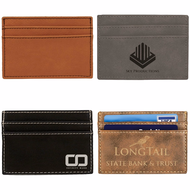 4" x 2 3/4" Leatherette Wallet Clip