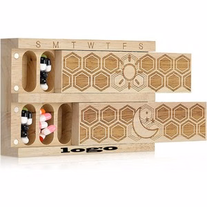 Wooden 7 Day Pill Organizer
