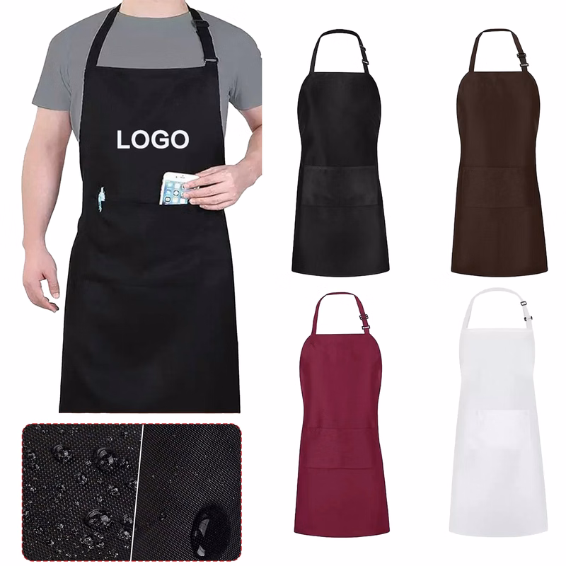 Unisex Black Bib Apron