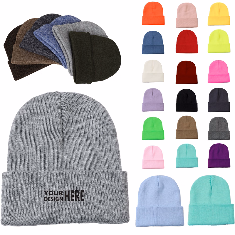 Large-Head Warm Knit Cap