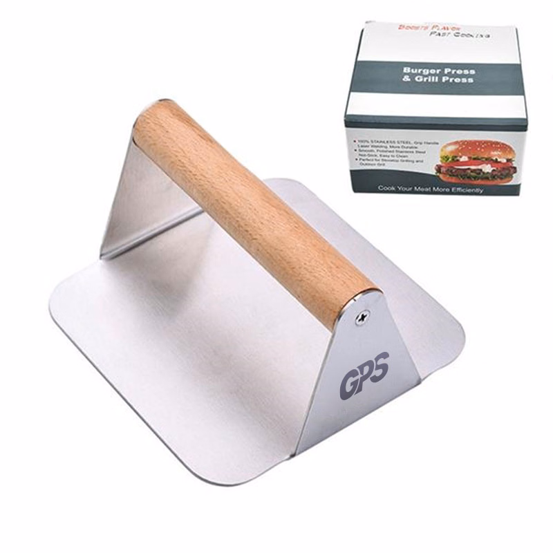 5 5/8 " Stainless Steel Burger Patty Press -Square