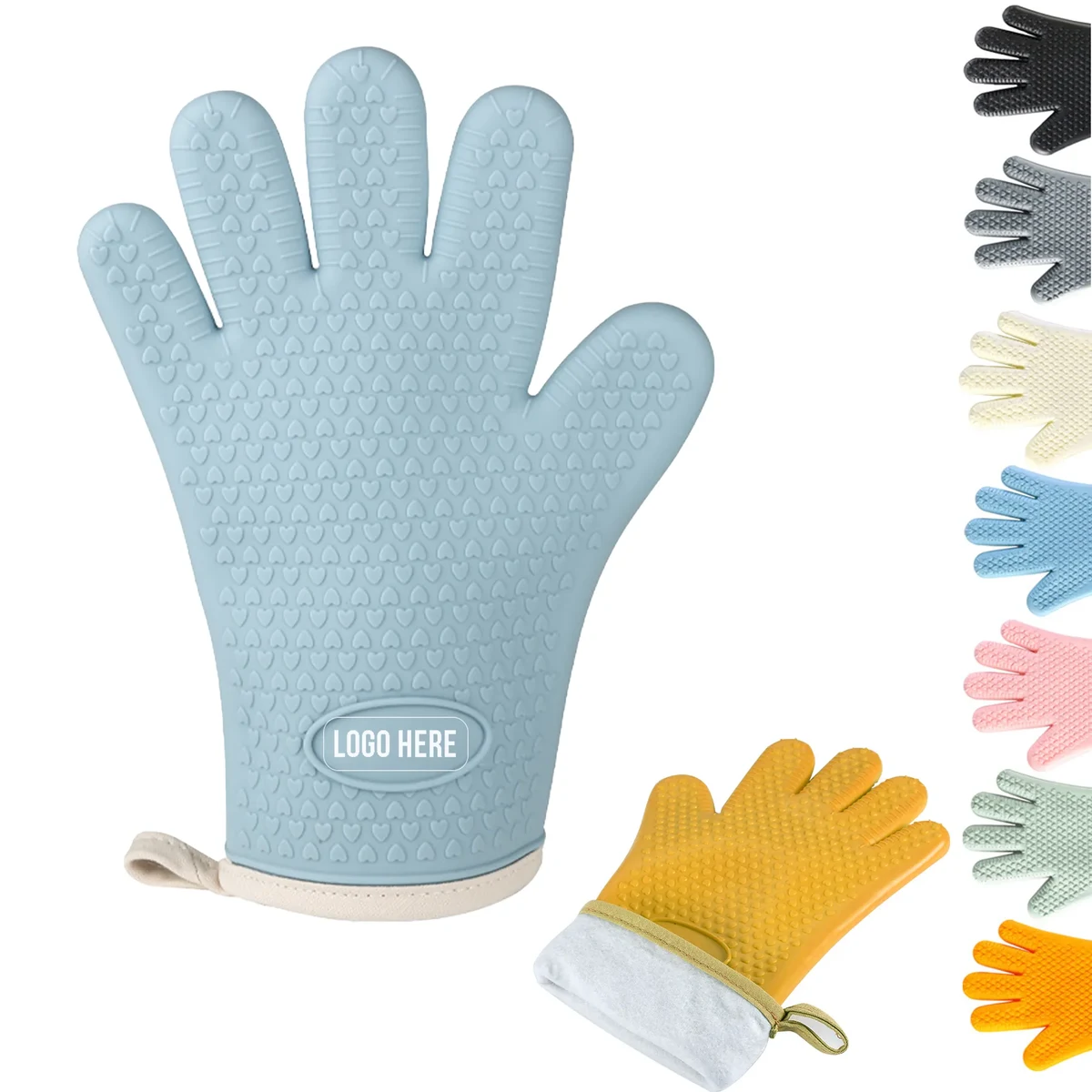 Silicone Oven Mitt Double Layers Five Fingers 1