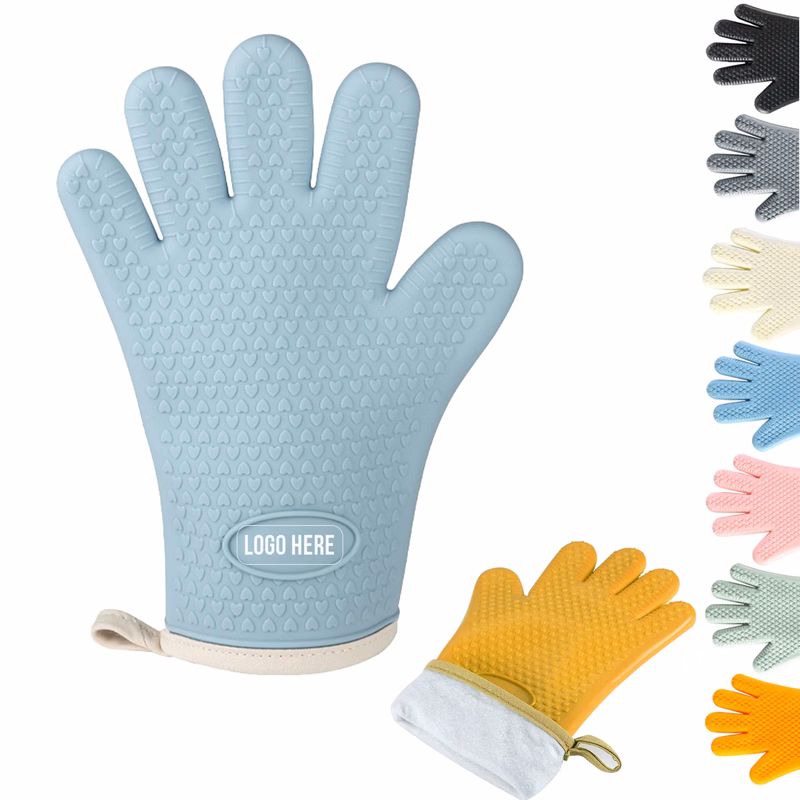 Silicone Oven Mitt Double Layers Five Fingers
