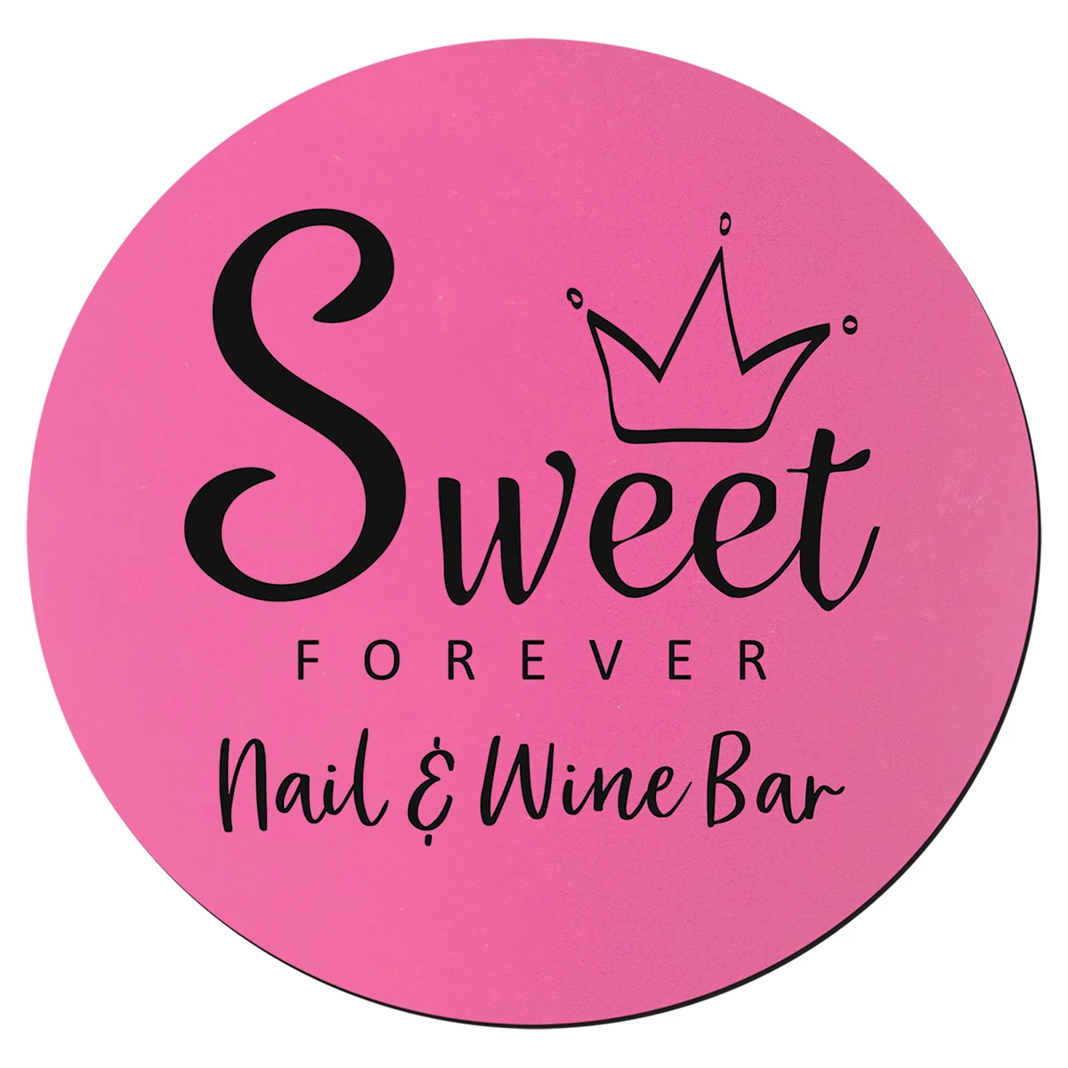 3 3/4" Round Pink/Black Silicone Coaster 1