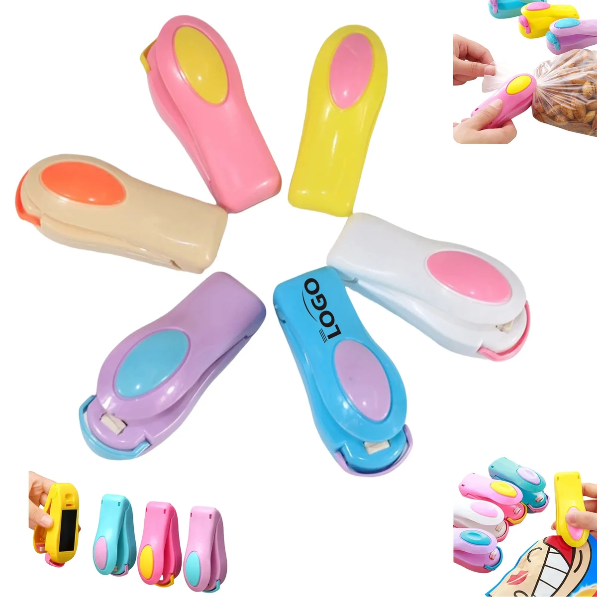 Portable 6 Color Mini Bag Sealer Clips 1