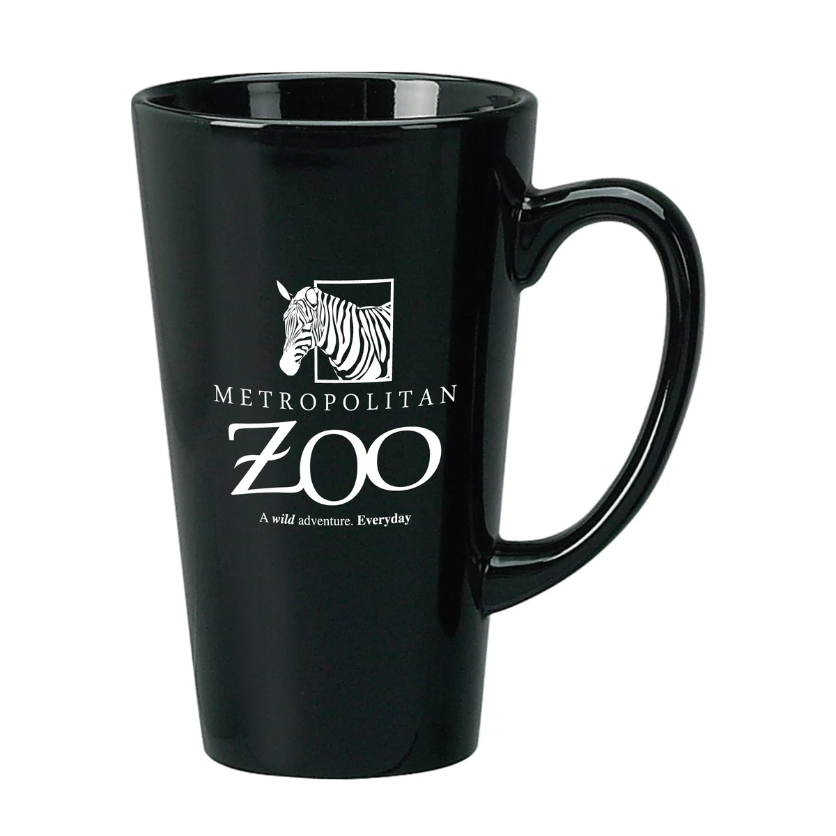 16 oz. Black Funnel Tall Latte Mug 1