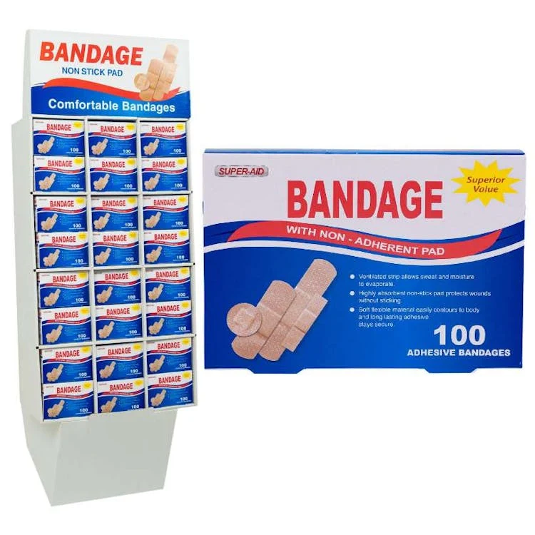 Non-Stick Pad Bandage 100-Piece with Display 1