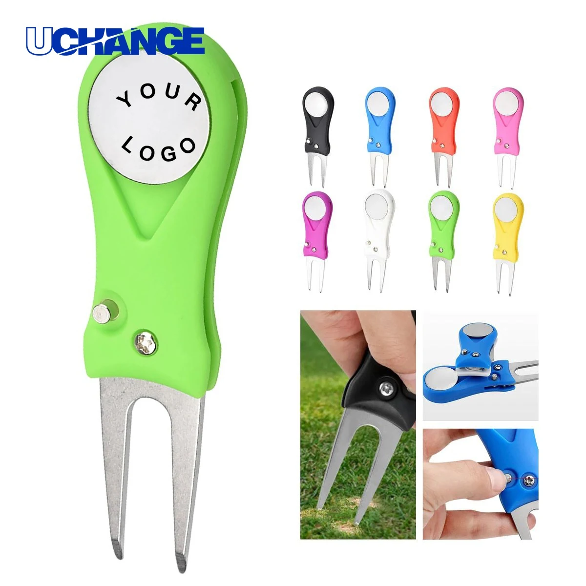 Folding Golf Divot Repair Tool with Marker Holder 1