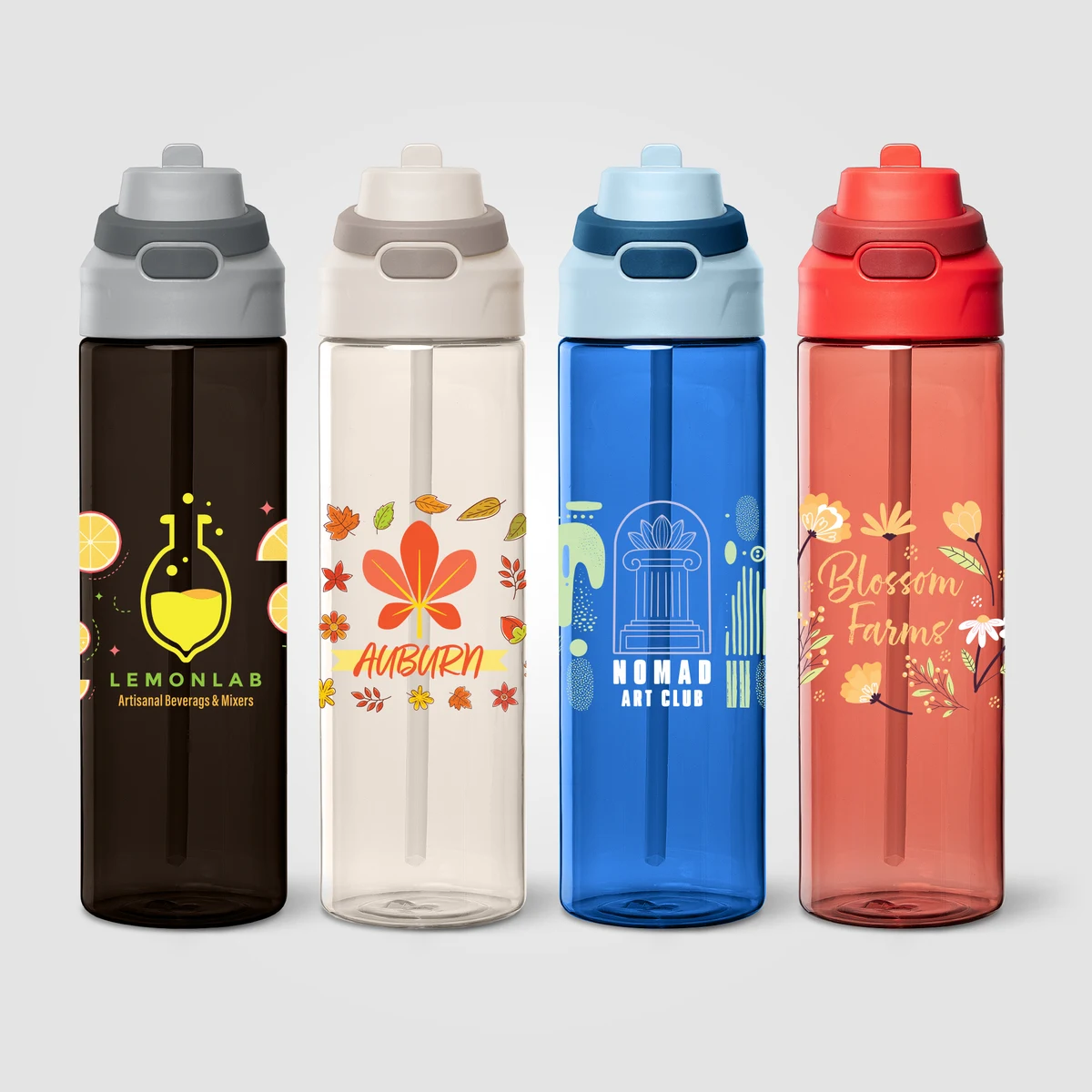 Lynk rPET Flip-Straw Single Wall Bottle - 28 oz. 1