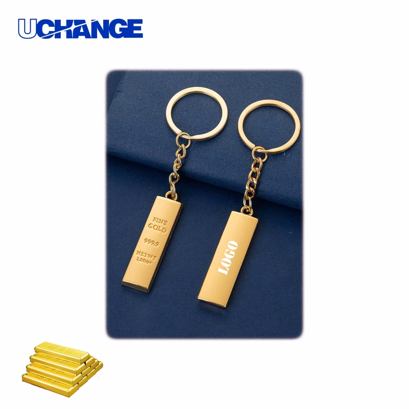 Gold Bar Shaped Keychain