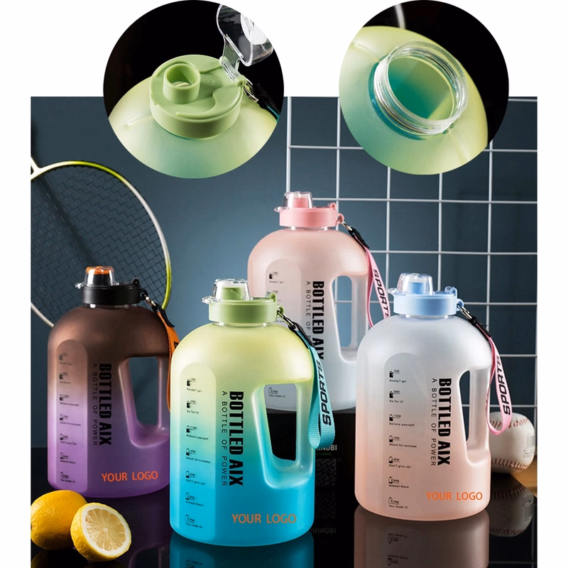 74.4Oz Water Bottle With Time Marker And Straw