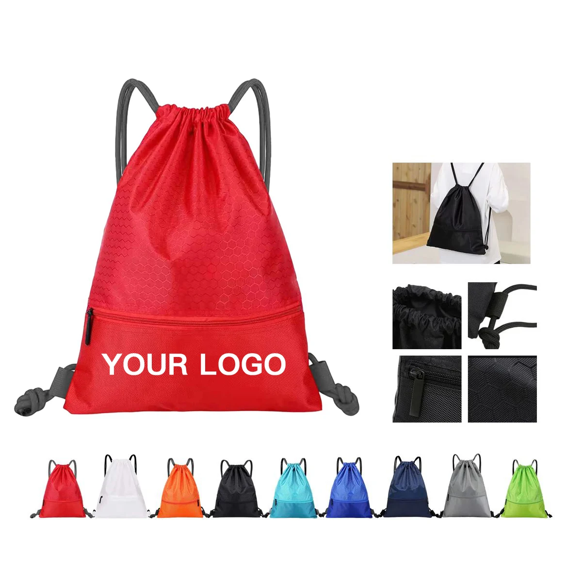 600D Oxford Drawstring Bag with Strong Carry Straps 1