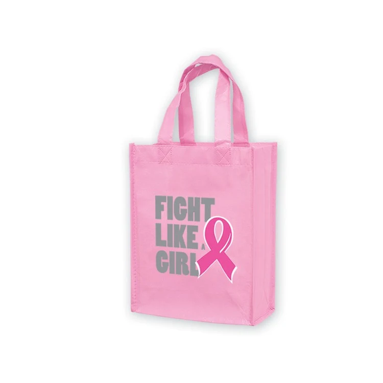 Pink Non-woven Laminated Tote - Awareness 1