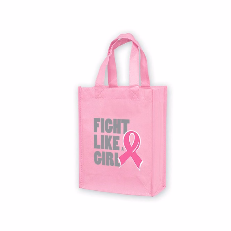 Pink Non-woven Laminated Tote - Awareness