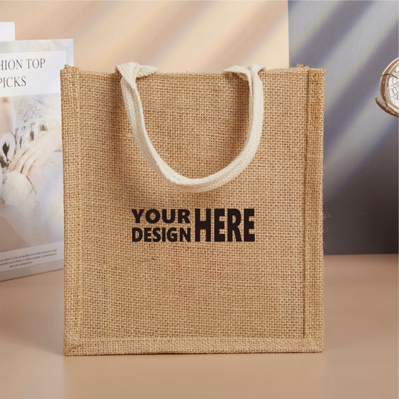 Blank Small Jute Reusable Grocery Bag MOQ50pcs