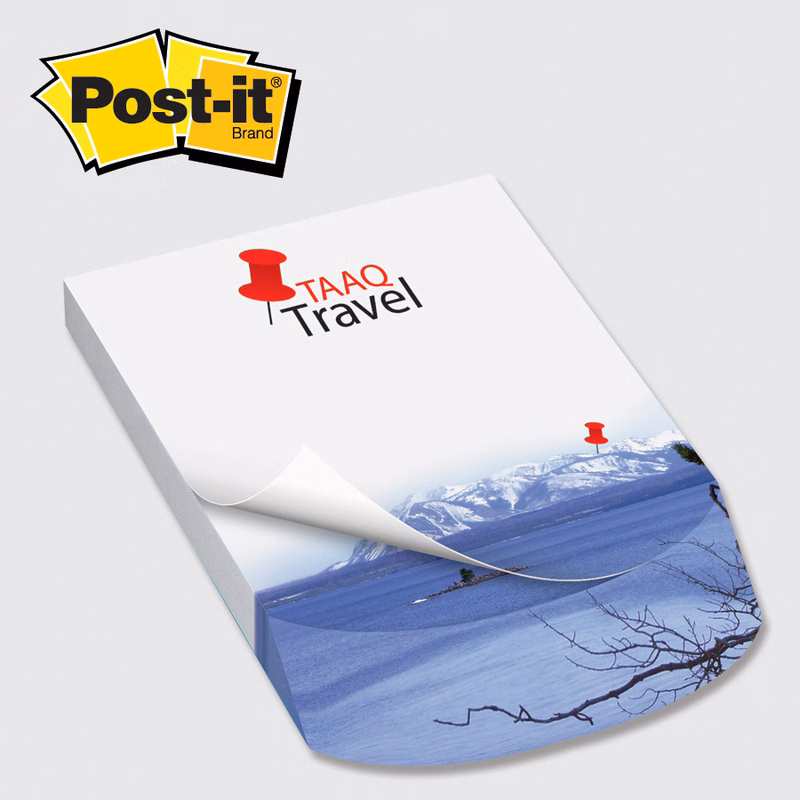 Post-it® Custom Printed Angle Note Pads — Rounded - 4 x 5-3/4   Rounded