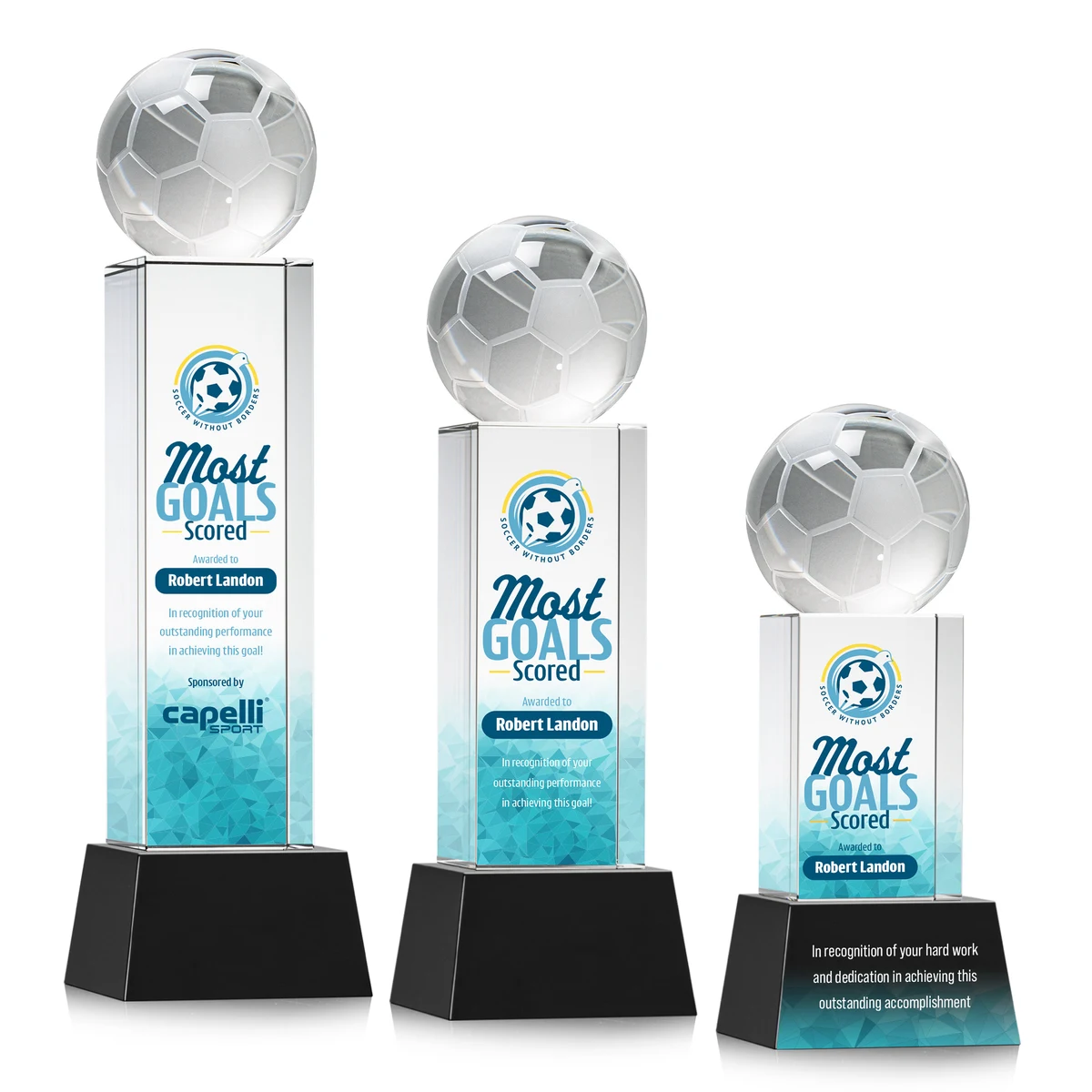 Soccer Ball VividPrint™ Award on Belcroft - Black 1