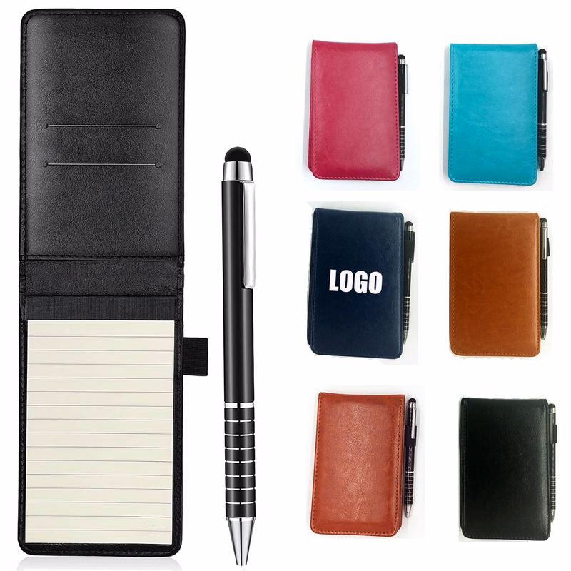 Mini Pocket Notepad Memo Book Lined Sheets With Metal Pen