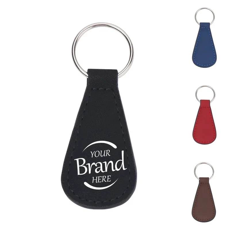 Water Drop Shape Pu Leather Keychain 1
