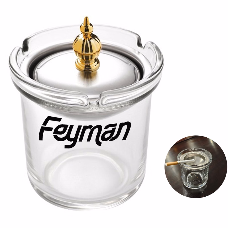 Funnel Lid Heat Resistant Glass Ashtray