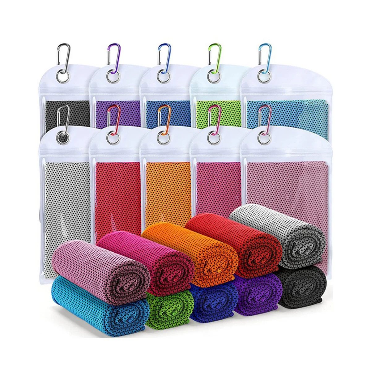 39.37"x11.81" Cooling Towel With Climbing Bag 1