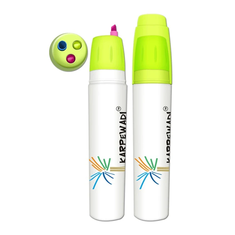 The Bullet Twist Action 3 Color Retractable Fluorescent Highlighter with Full Color Decal 1