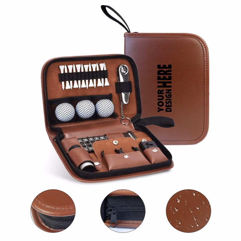 Large Capacity Leather Golf Accessories Storage Bag