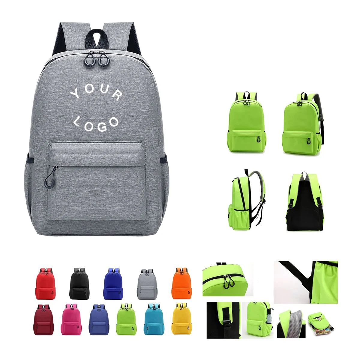13.8 Inch Children's Backpack with 600D Oxford Fabric 1