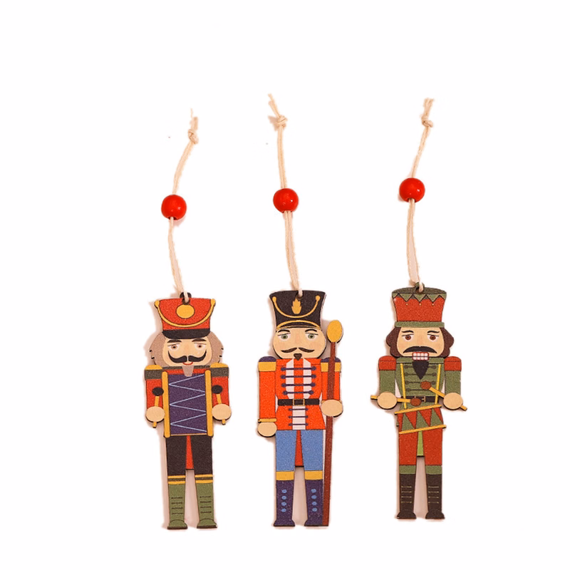 Christmas Wooden Pendant Nutcracker Soldier Set