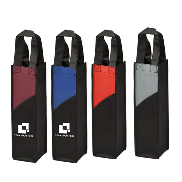 Customizable Single Bottle Non-Woven Wine Tote 1
