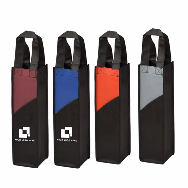 Customizable Single Bottle Non-Woven Wine Tote