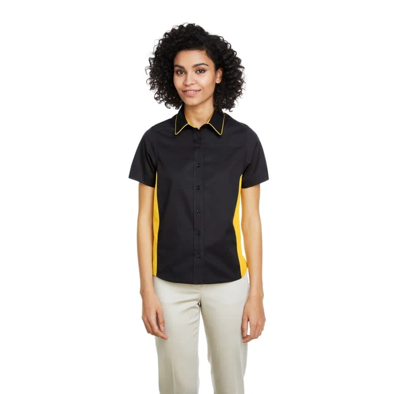 Harriton Ladies' Flash IL Colorblock Short Sleeve Shirt 1