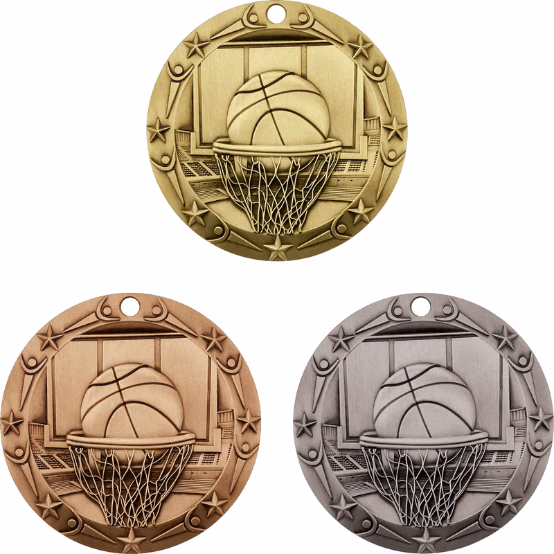 Stock World Class Sports & Academic Medals: Basketball