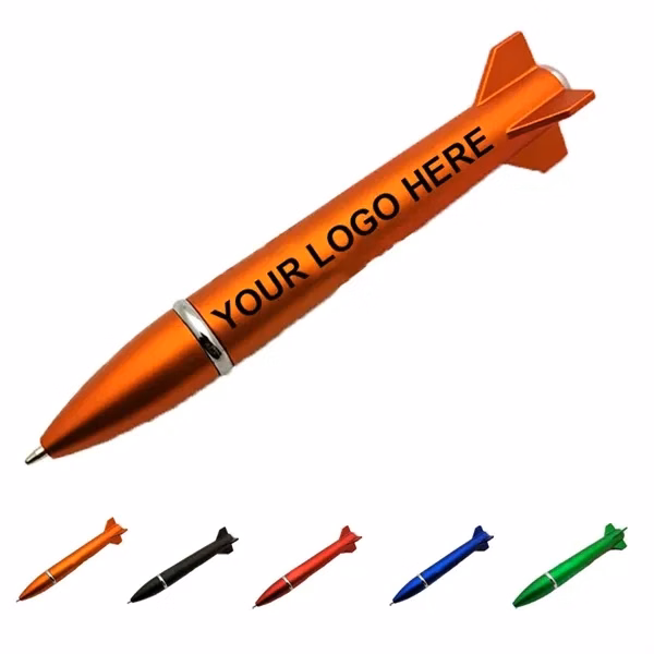 Custom Rocket-Shaped Retractable Ballpoint Pen — Whimsical School & Office Writing Tool