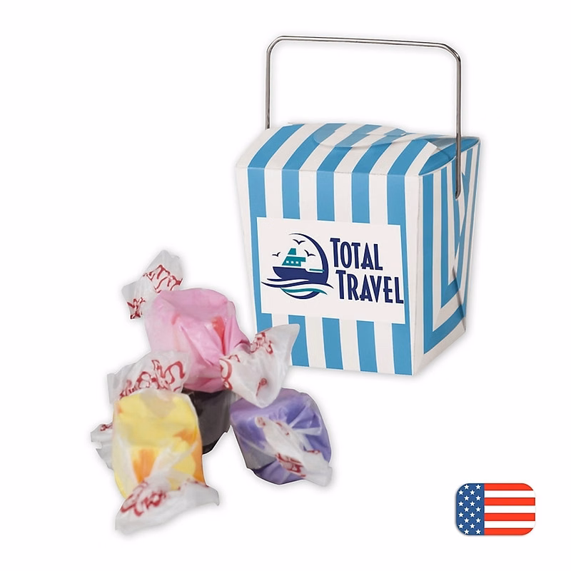 Mini Takeout Container With Salt Water Taffy