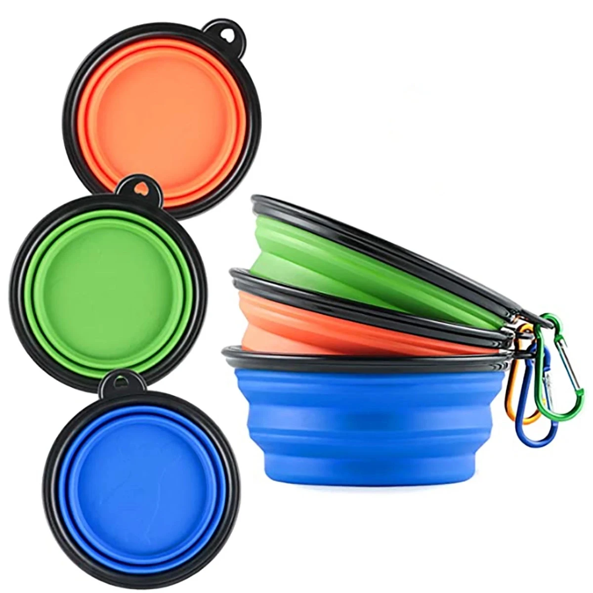 12Oz Pet Folding Bowl With Carabiner Clip 1