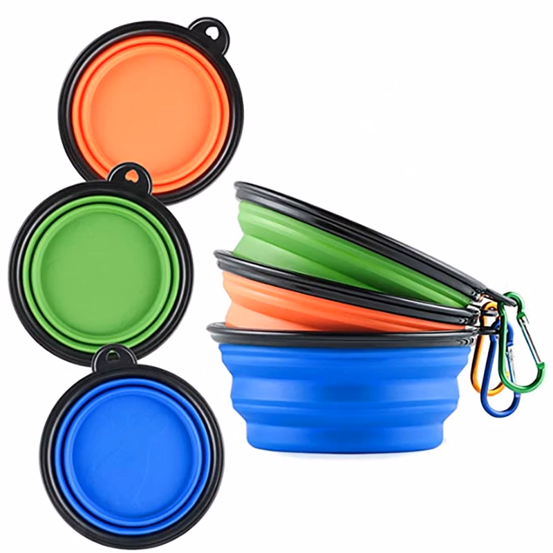 12Oz Pet Folding Bowl With Carabiner Clip