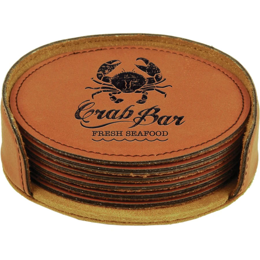 Lane Leatherette Round Coasters 1