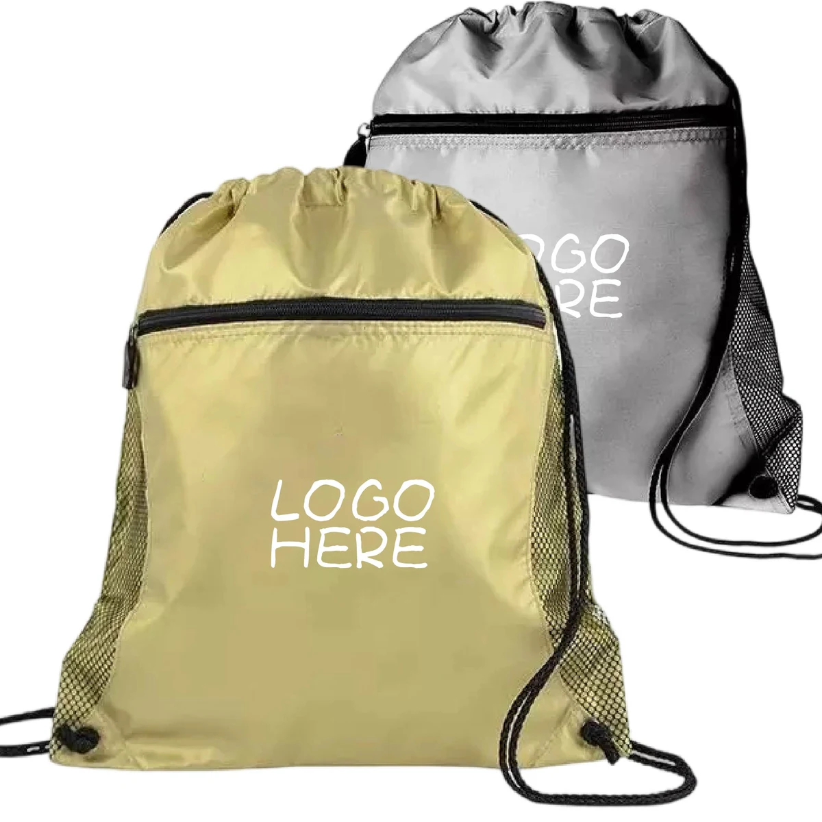Polyester Drawstring Cinch Up Backpack 1