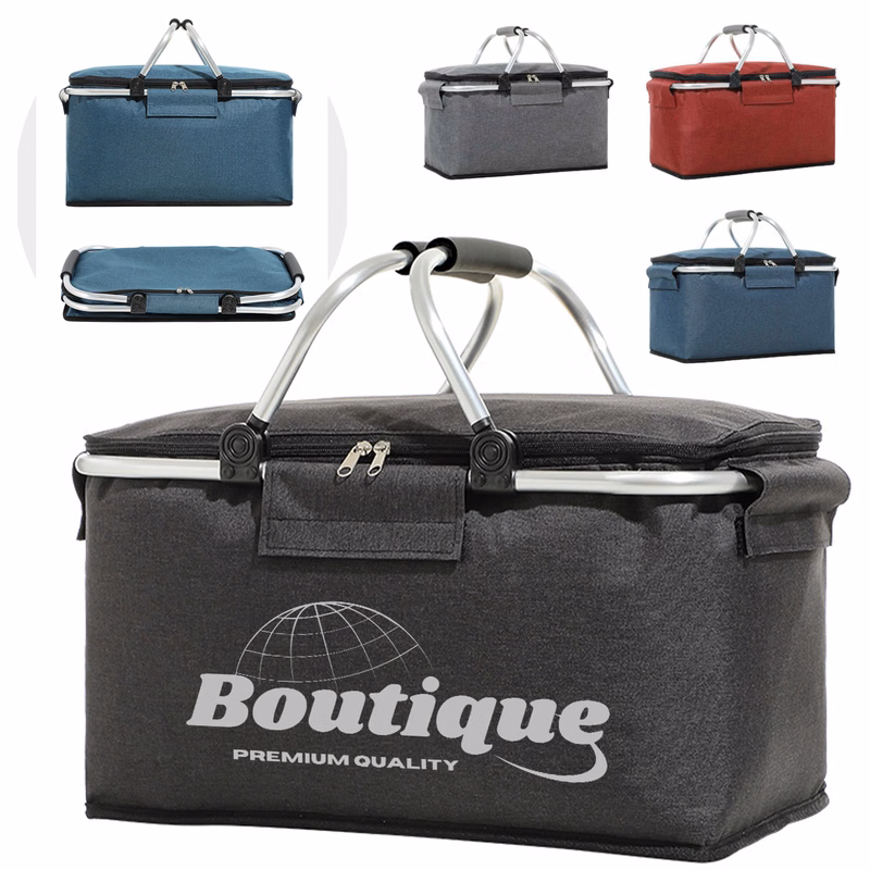 Collapsible Insulated Picnic Basket for Outdoor Travel