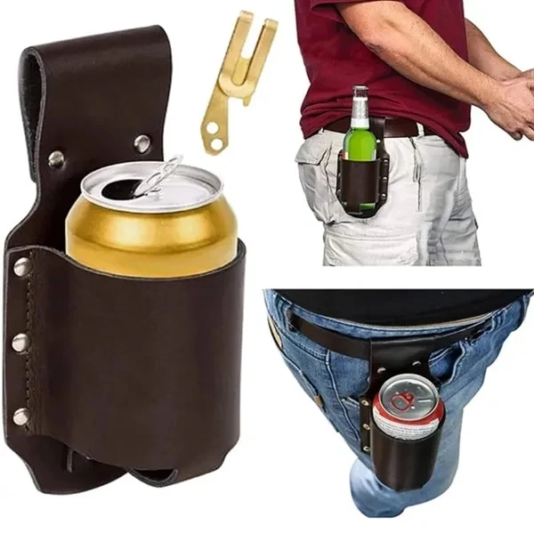 Leather Beer Holster Bottle Holders 1
