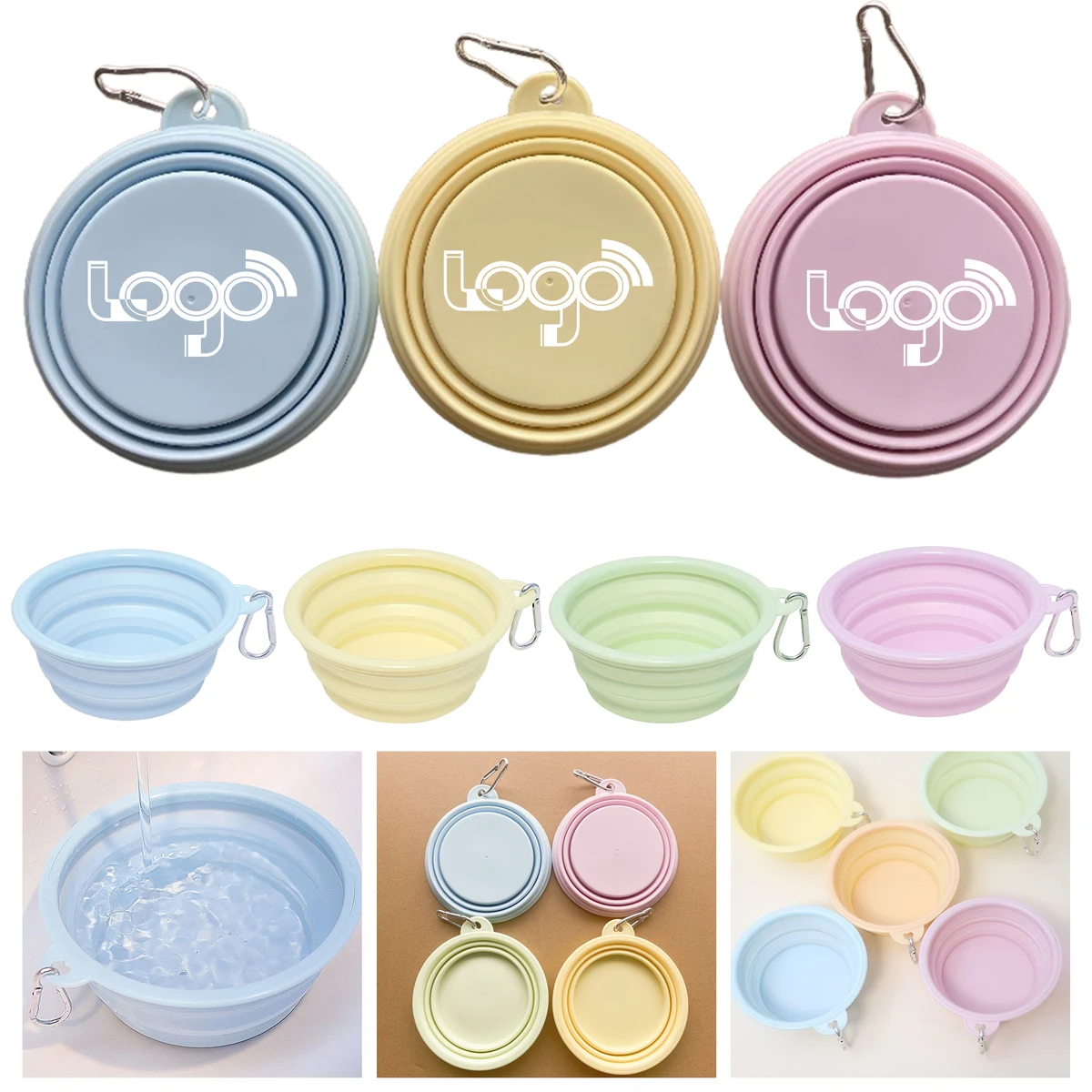 Portable Silicone Collapsible Pet Bowl for Food and Water 1