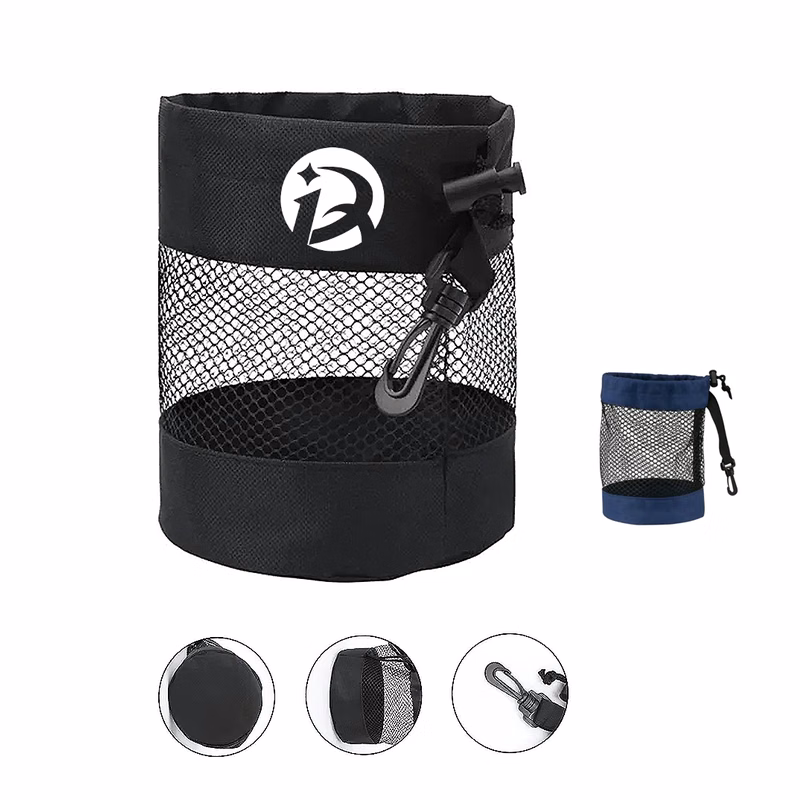 Golf Ball Mesh Carry Bag with Drawstring and Clip