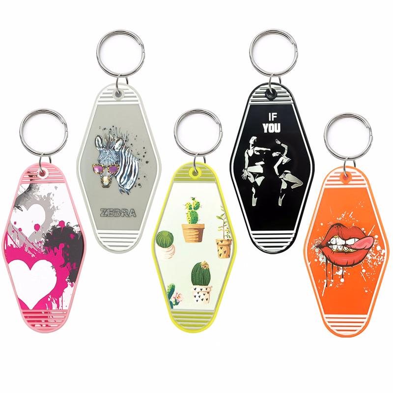 Travel Plastic Acrylic Vintage Motel Hotel Room Key Tag