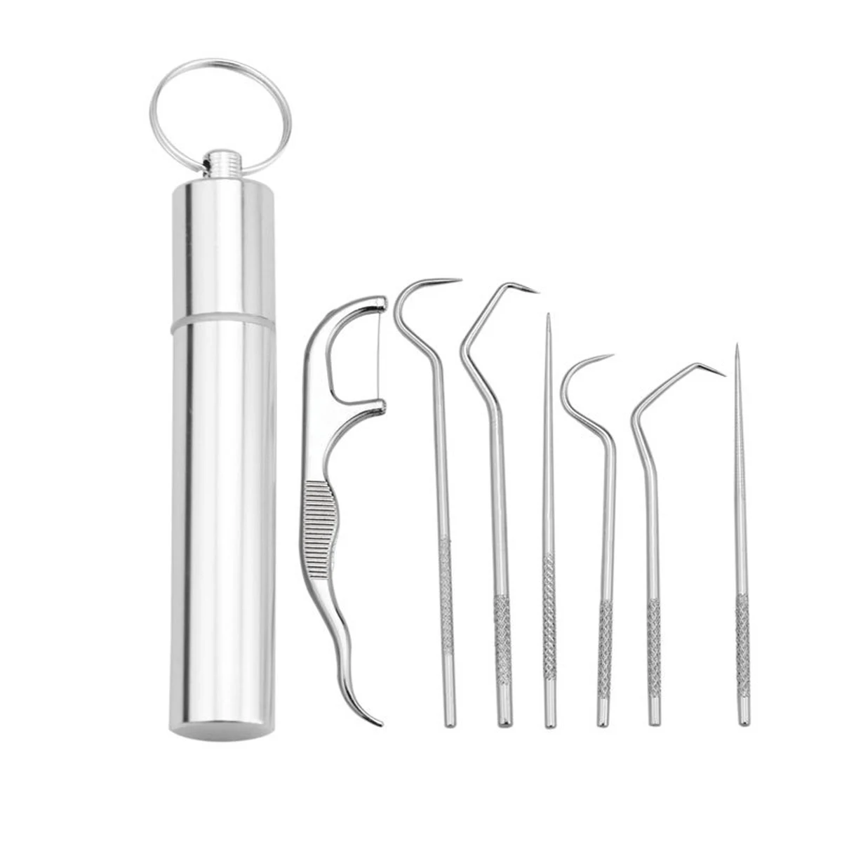 Portable Stainless Steel Toothpick Set - 7 Pieces 1