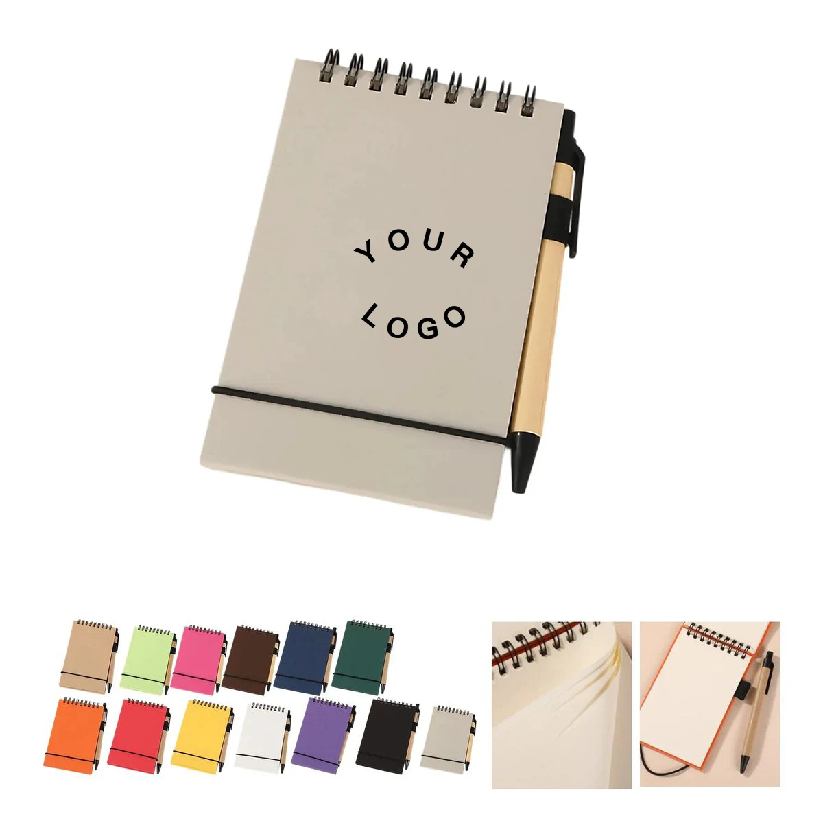 Mini Spiral Notebook with Eco Pen and Strap 1