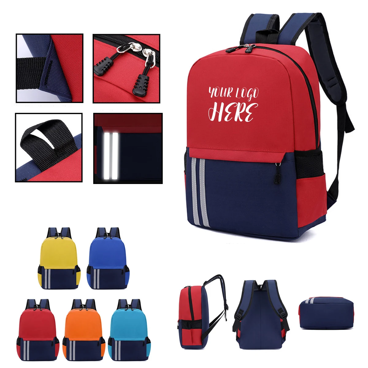 Reflective Kids Backpack With Side Pocket 1