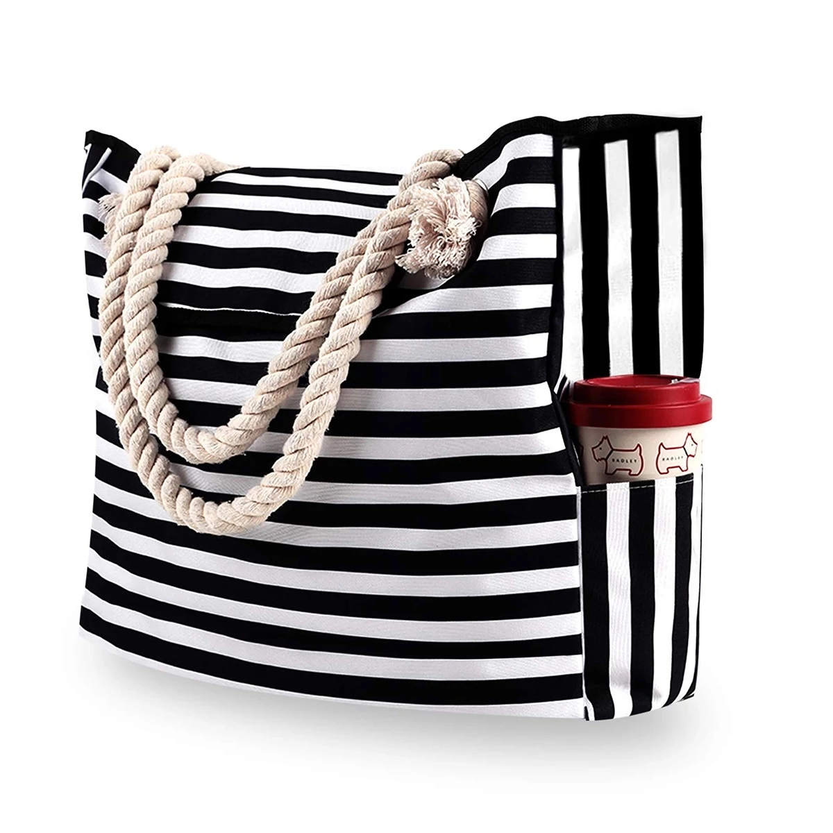 Large Sandproof Foldable Women Beach Tote Bag, custom tote bag with logo imprint 1