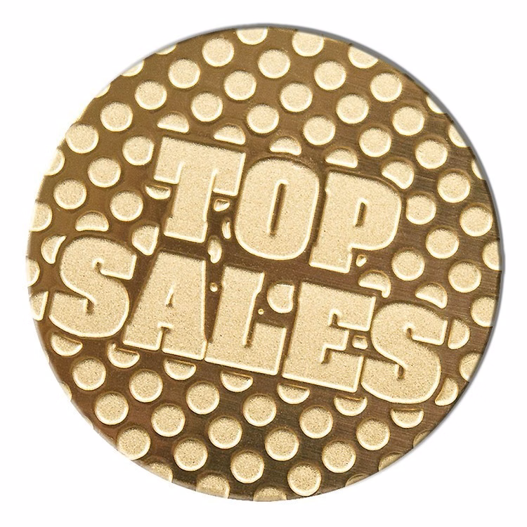 Round 1.25" Polished Nickel Etched Lapel Pin with Color Fill - USA Made