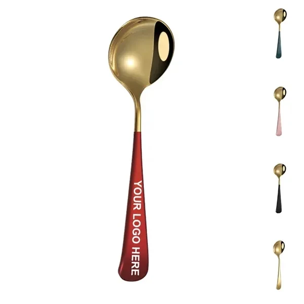 Custom Stainless Steel Round Head Spoon With Mirror Polish — Flatware Giveaway 1
